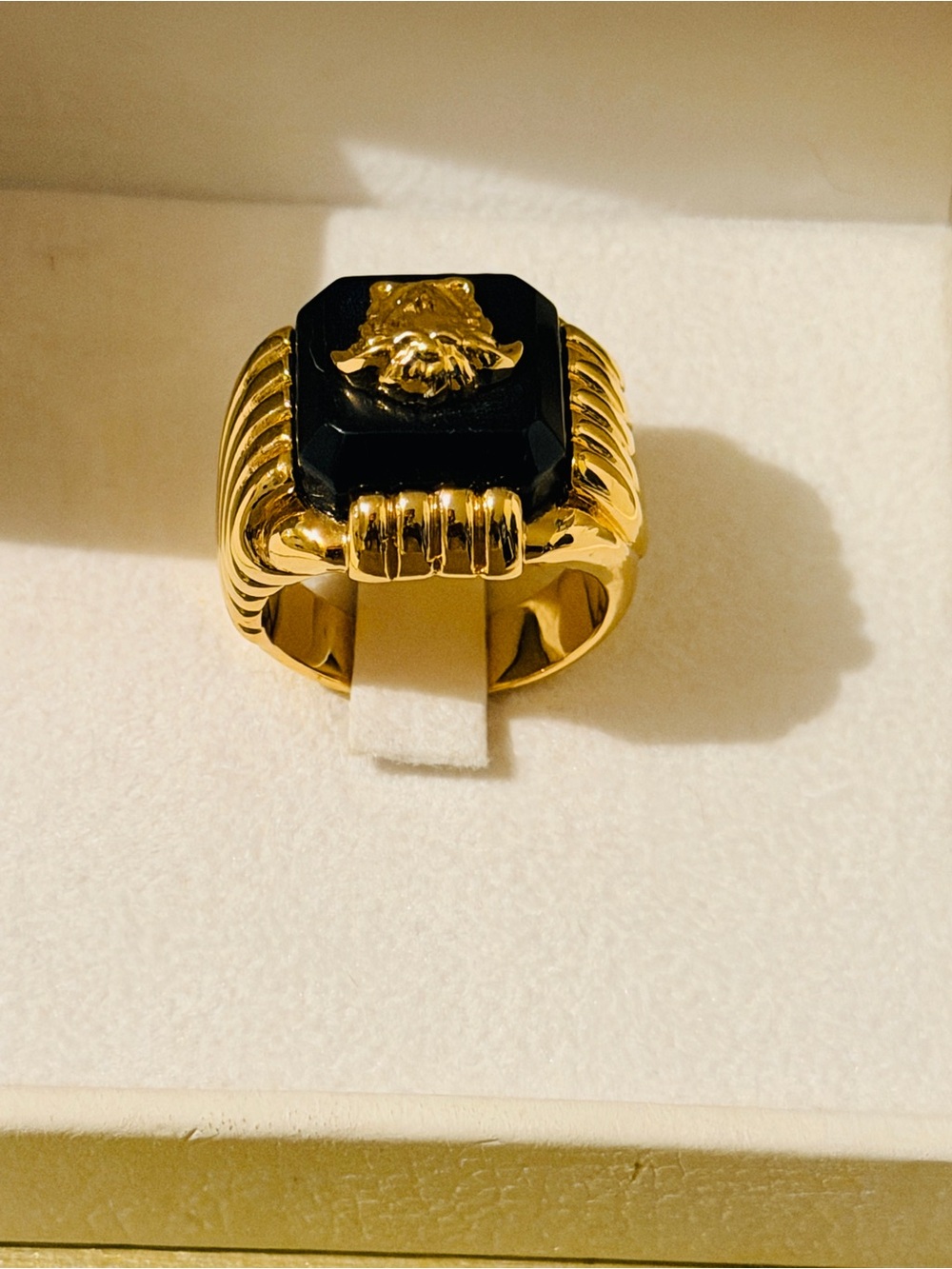Versace Gold and Black Medusa Ring